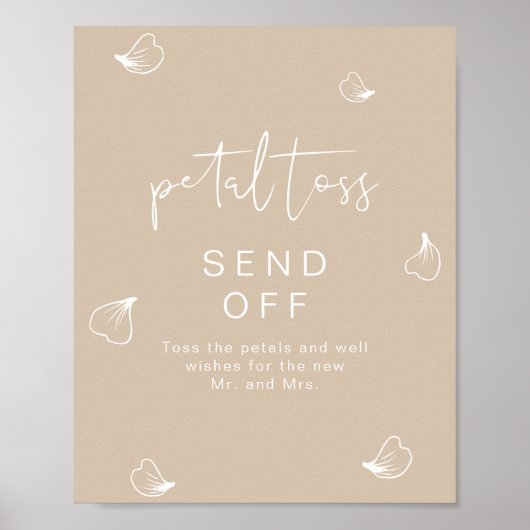 INDIE Boho beige Wedding Petal Toss uitzenden Poster (Voorkant)