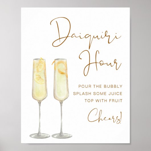 INDIE Boho Burnt Oranje Bridal Daiquiri Hour Poster (Voorkant)