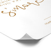 INDIE Boho Burnt Oranje S'mores Bar Sign Poster (Hoek)