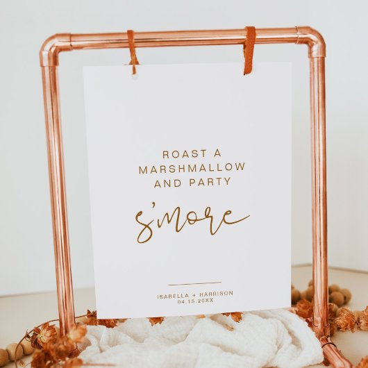 INDIE Boho Burnt Oranje S'mores Bar Sign Poster