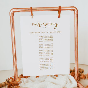 INDIE Boho Burnt Oranje Wedding Song Lyrics Poster