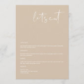 INDIE Boho Earth Toned Beige 5x7" Laten we het men Menu (Voorkant)