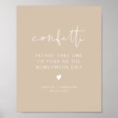 INDIE Boho Earth Toned beige Confetti Toss Sign Poster (Voorkant)
