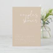 INDIE Boho Earth Toned beige Couples Shower Invit Kaart (Staand voorkant)