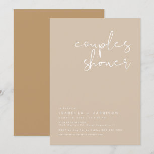 INDIE Boho Earth Toned beige Couples Shower Invit Kaart