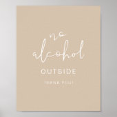 INDIE Boho Earth Toned beige No Alcohol Outside Poster (Voorkant)