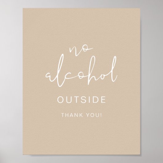 INDIE Boho Earth Toned beige No Alcohol Outside Poster (Voorkant)