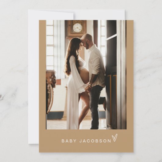 INDIE Boho Earth Toned Beige Oh Baby Baby shower Kaart (Achterkant)