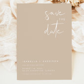 INDIE Boho Earth Toned beige Save the Date Kaart