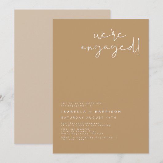 INDIE Boho Earth Toned Verloving koninklijke uitsp Kaart (Voorkant / Achterkant)