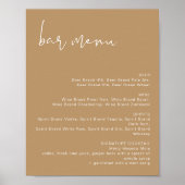 INDIE Boho Earth Toned Wedding Bar Menu Poster (Voorkant)