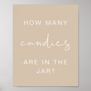 INDIE Boho Hoeveel Snoepjes Baby shower gamen Poster