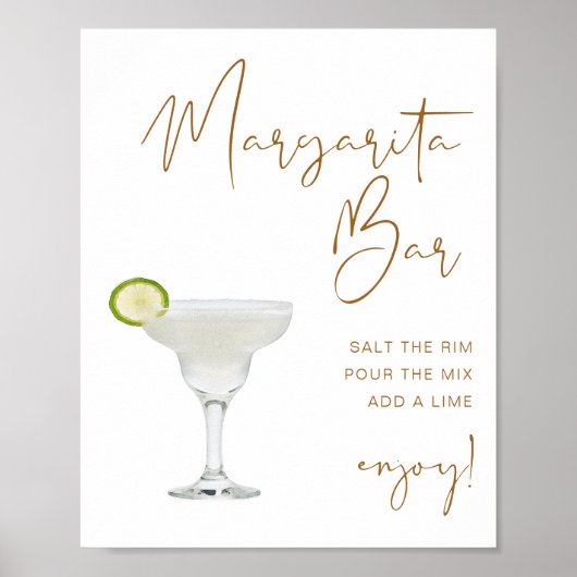 INDIE Boho Minimalistische Margarita Bar Bord Poster (Voorkant)