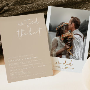INDIE Boho Photo Elopement Reception Kaart