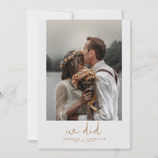 INDIE Boho Photo Elopement Reception Kaart (Achterkant)