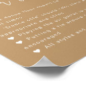 INDIE Boho Wedding Dance Floor Rules Sign Poster (Hoek)