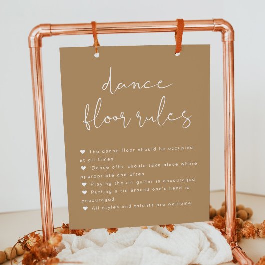 INDIE Boho Wedding Dance Floor Rules Sign Poster