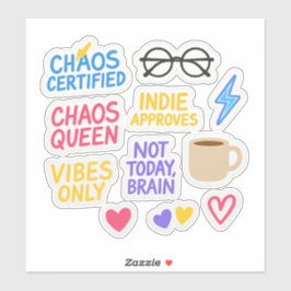Indie Chaos Sticker Set - 10 Die-Cut Vibe Stickers