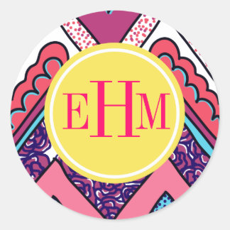 Indie Chevron Ronde Sticker