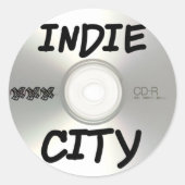 Indie City-cd Ronde Sticker (Voorkant)