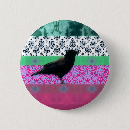 Indie Crow Ronde Button 5,7 Cm (Voorkant)