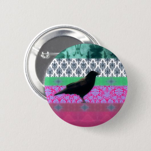 Indie Crow Ronde Button 5,7 Cm (Voorkant /achterkant)