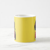 Indie Folk Art Turtleneck Cat Painting Fun Koffiemok (Center)