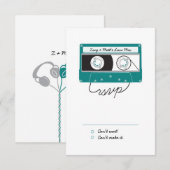 Indie-mixtapes (Blauwgroen/zilver) RSVP (Voorkant / Achterkant)