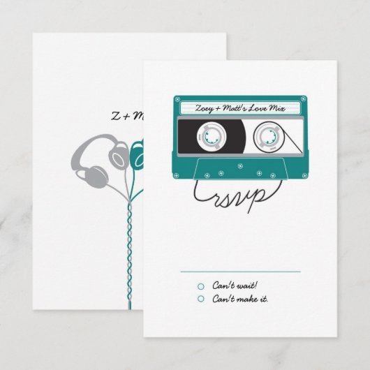 Indie-mixtapes (Blauwgroen/zilver) RSVP (Voorkant / Achterkant)