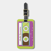 Indie Mixtapes Retro 80s Cassetteband Patroon Bagagelabel (Voorkant verticaal)