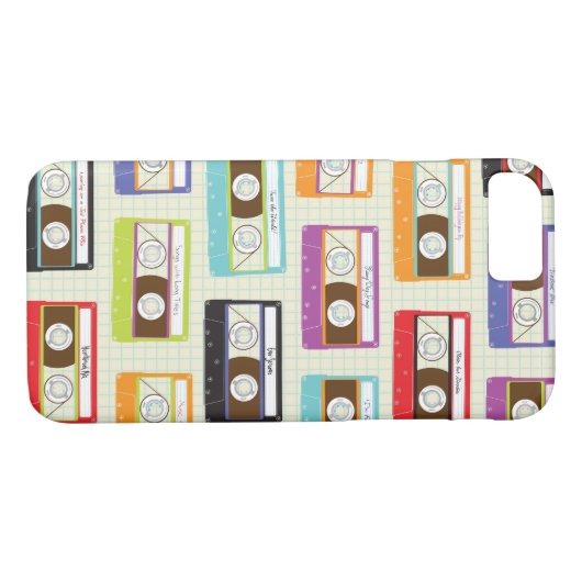 Indie Mixtapes Retro 80s Cassettebandje Patroon Case-Mate iPhone Case (Achterkant (Horizontaal))