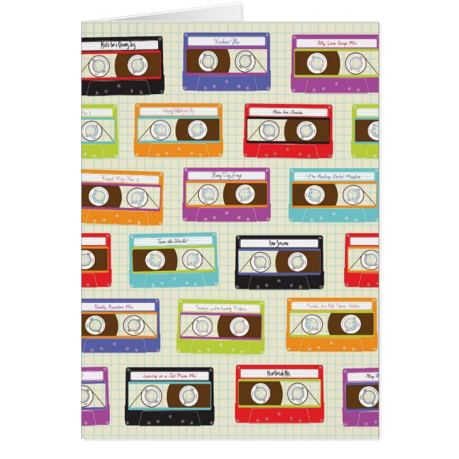 Indie Mixtapes Retro 80s Cassettebandje Pattern (Voorkant)
