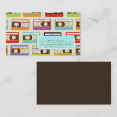 Indie Mixtapes Retro 80s Cassettebandje Pattern Visitekaartje (Voorkant / Achterkant)