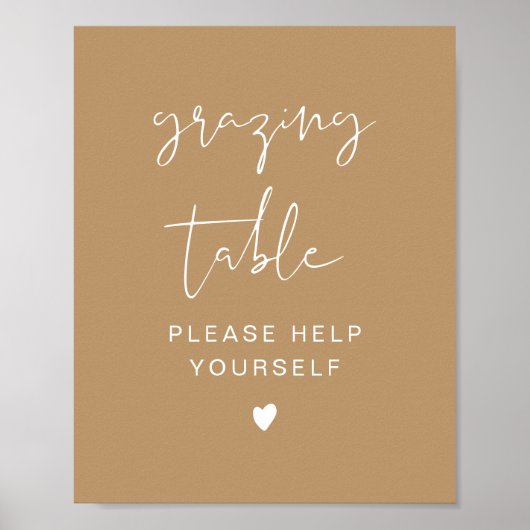 INDIE Modern Boho Grazing Table Sign Poster (Voorkant)