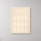 INDIE Moderne Bohemian Beige Wedding Seating Chart Canvas Afdruk (Voorkant)