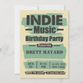 Indie Music Birthday Party Kaart (Voorkant)
