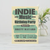Indie Music Birthday Party Kaart (Staand voorkant)