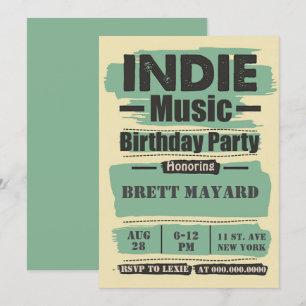 Indie Music Birthday Party Kaart