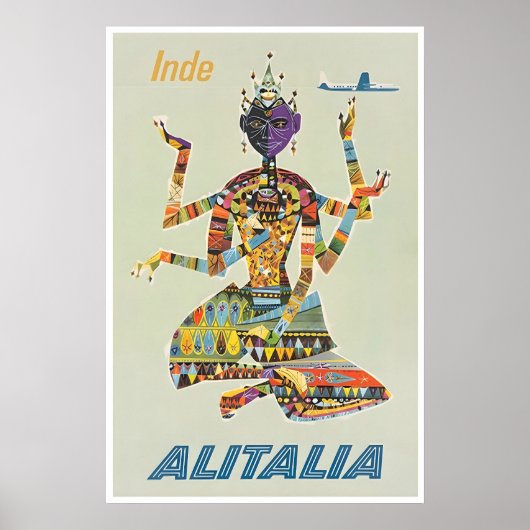 Indië Muurkunst Reisposter Retro Print (Voorkant)