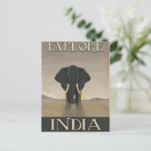 Indië olifant vintage reisposter briefkaart (Staand voorkant)