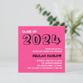 Indie Punk Retro Roze Foto Y2K Afstudeerfeest Kaart (Staand voorkant)