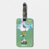 Indië reisposter bagagelabel (Achterkant verticaal)