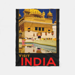 Indië reisposter Indiase vintage kunst Fleece Deken