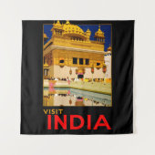 Indië reisposter Indiase vintage kunst Wandkleed (Voorkant)