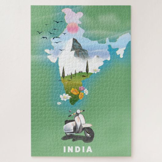 Indië reisposter legpuzzel (Verticaal)