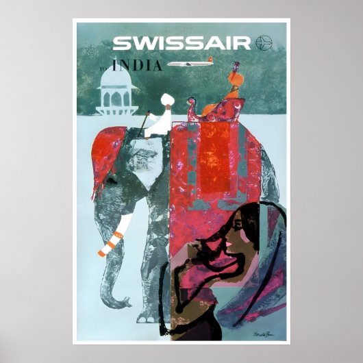 Indië Reisposter Olifant Kunst Indische Print (Voorkant)