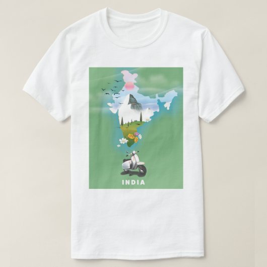 Indië reisposter t-shirt (Design voorkant)