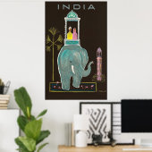 Indië reisposter vintage poster (Thuiskantoor)