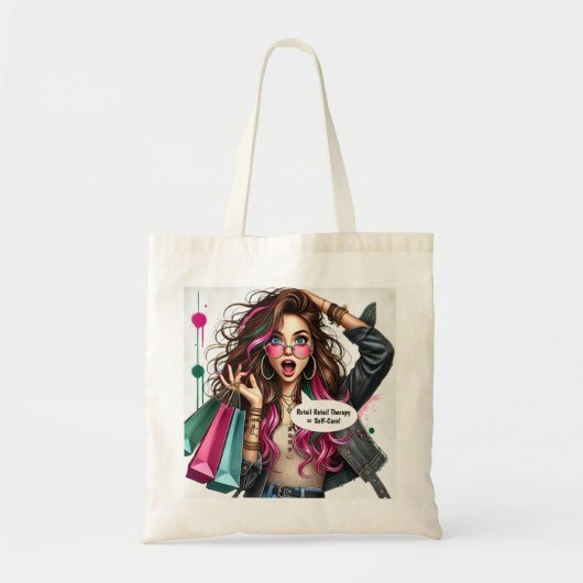 🛍 Indie’s Shopping Spree – gepersonaliseerde Canv Tote Bag (Voorkant)