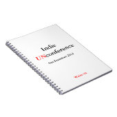 Indie UnConference - spirale laptop - Schrijf op. Notitieboek (Rechterzijde)